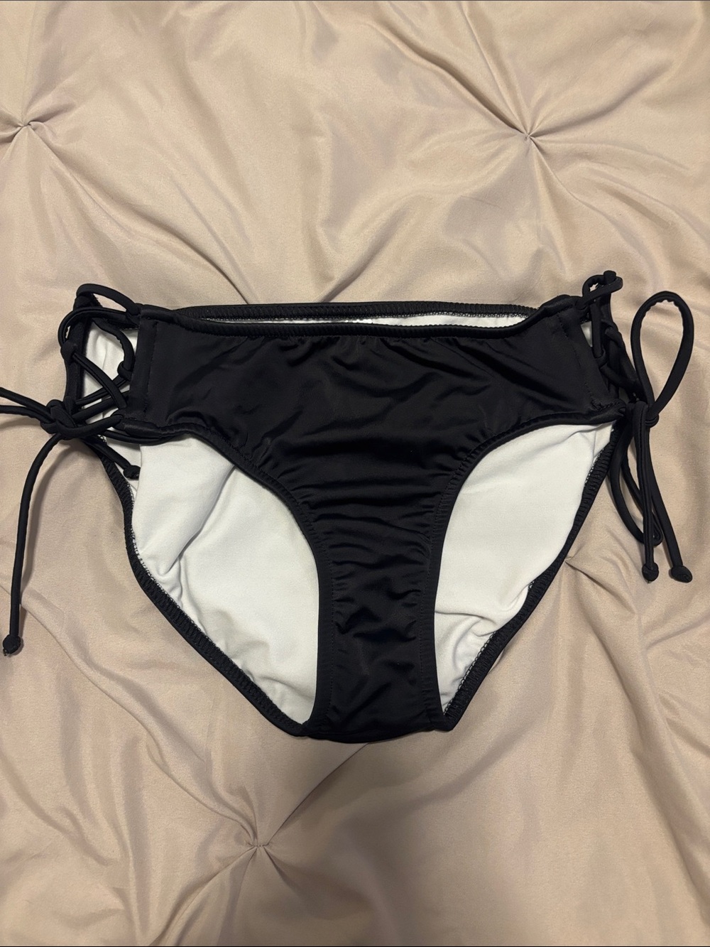 VENUS Black Tie-Side Bikini Bottom